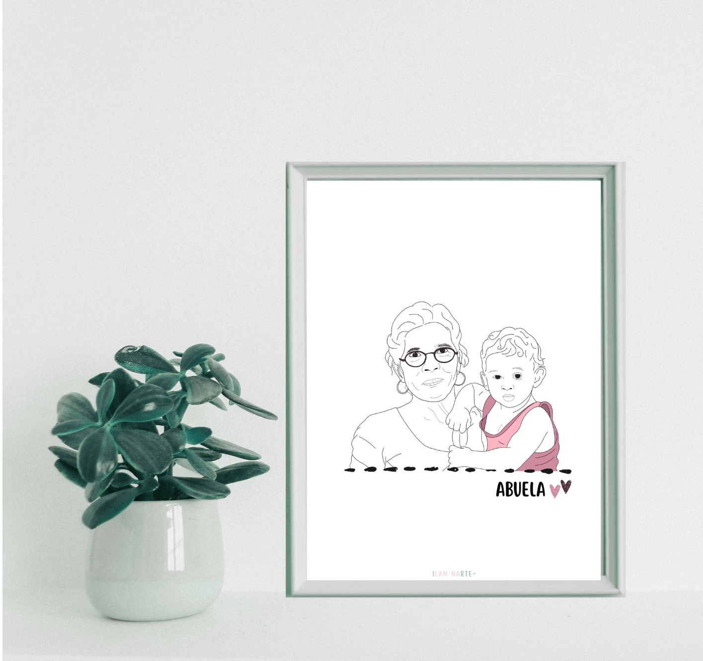Ilustración personalizada abuela y nieto Ilustración personalizada abuela y nieto