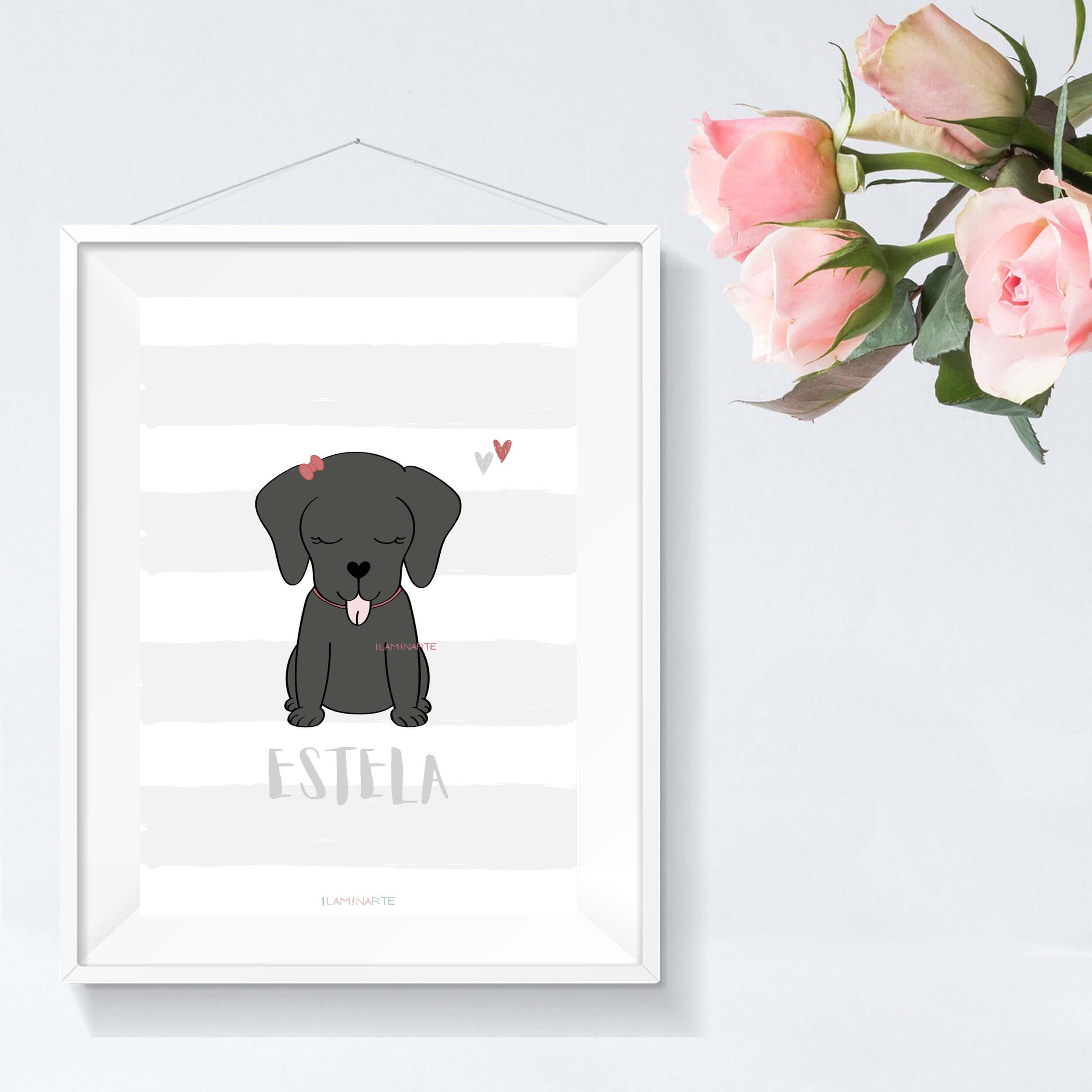 Lámina infantil - Labrador negro Lámina infantil - Labrador negro