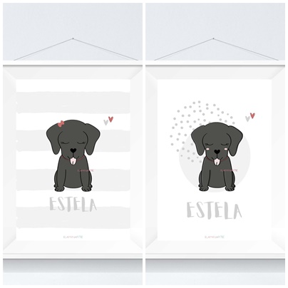 Lámina infantil - Labrador negro