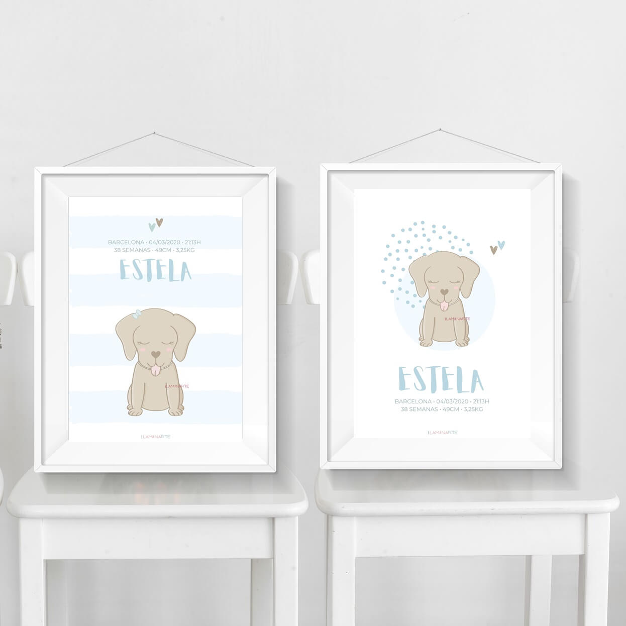 Lámina natalicia - Labrador marrón