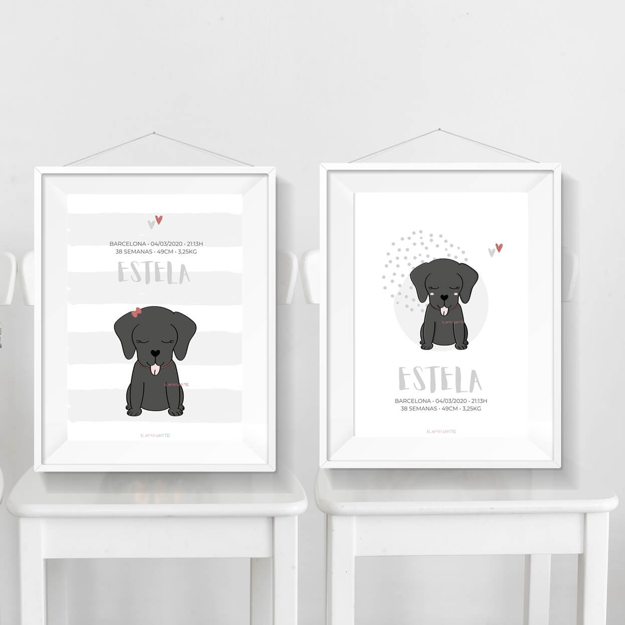 Lámina natalicia - Labrador negro