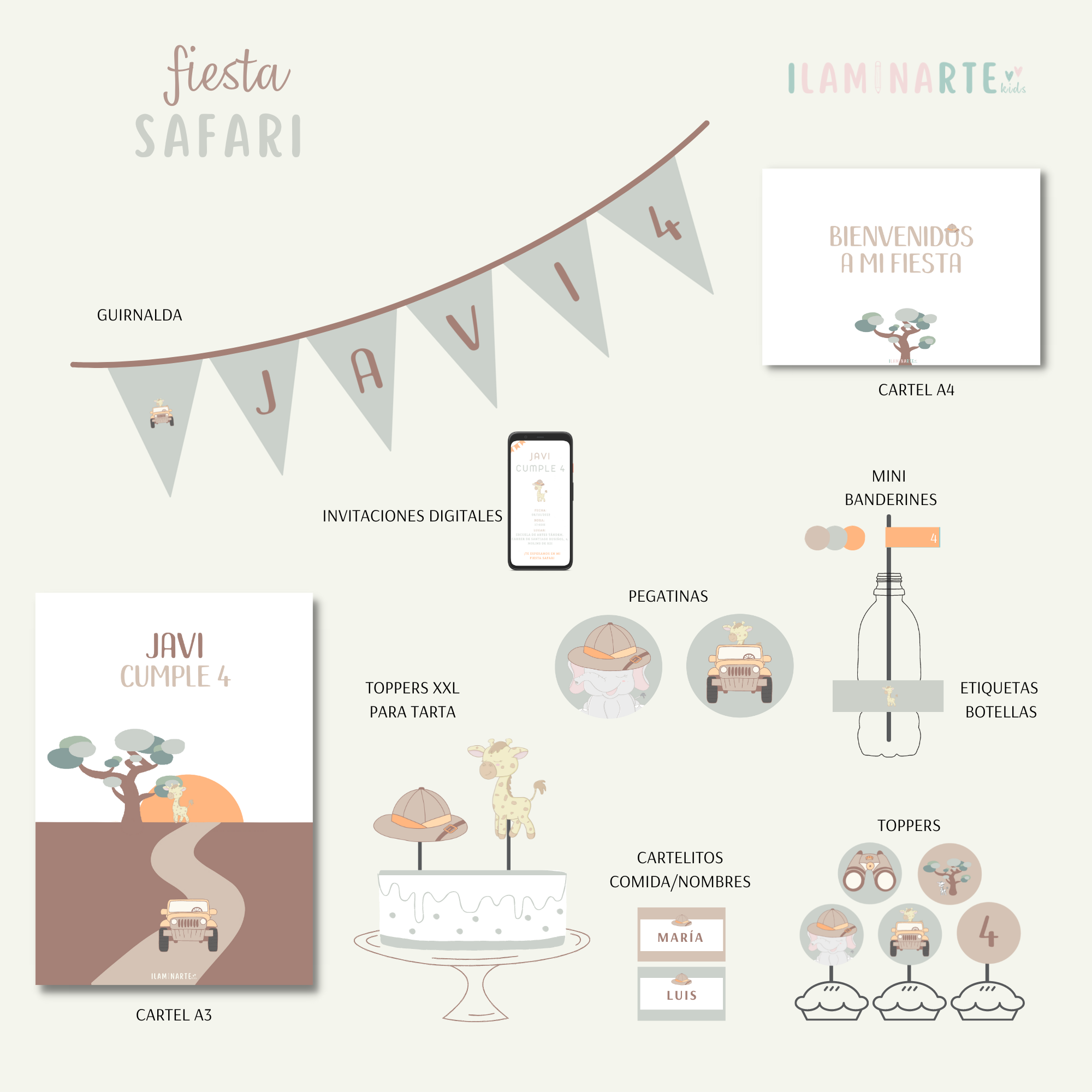 Papelería fiesta safari