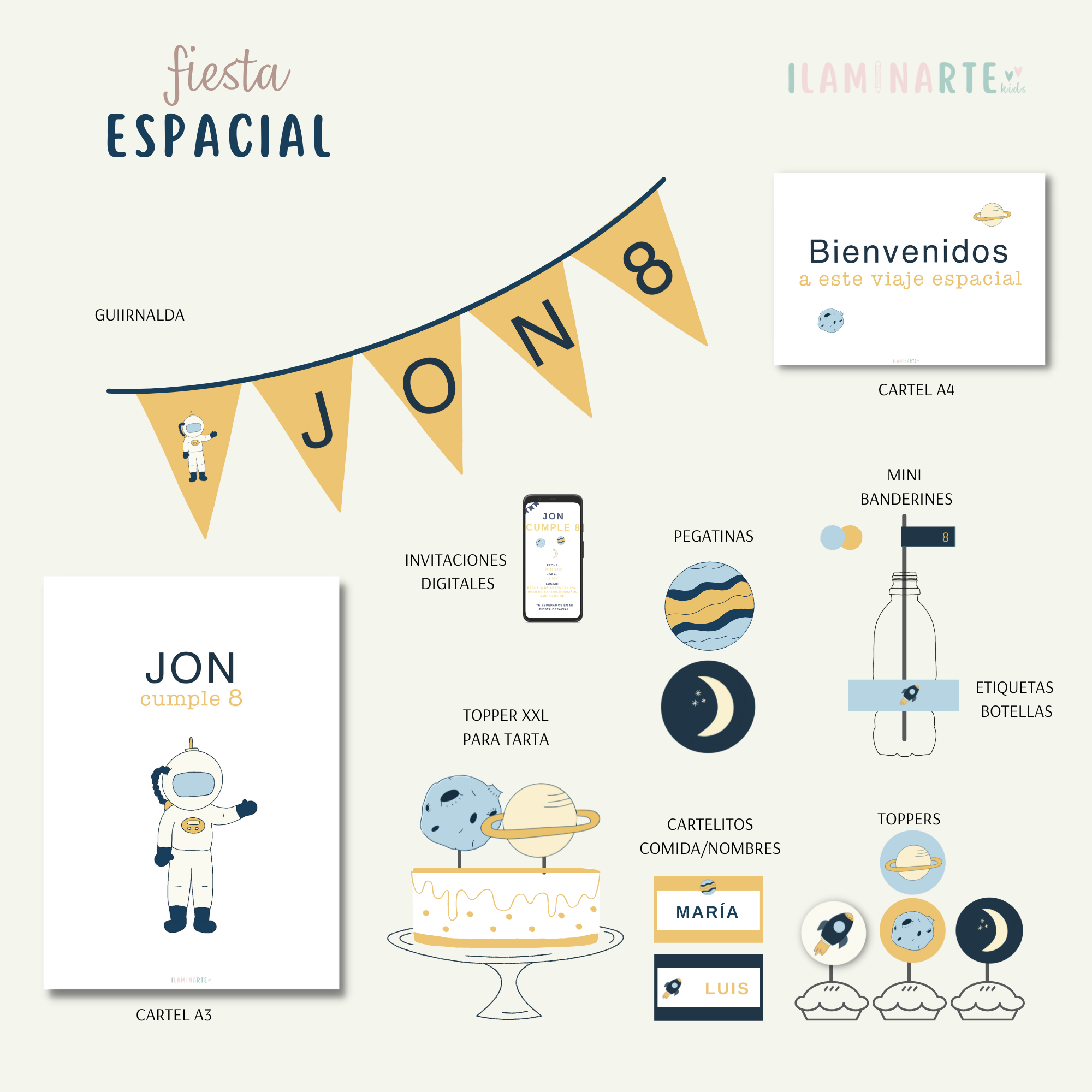 Papelería fiesta espacial