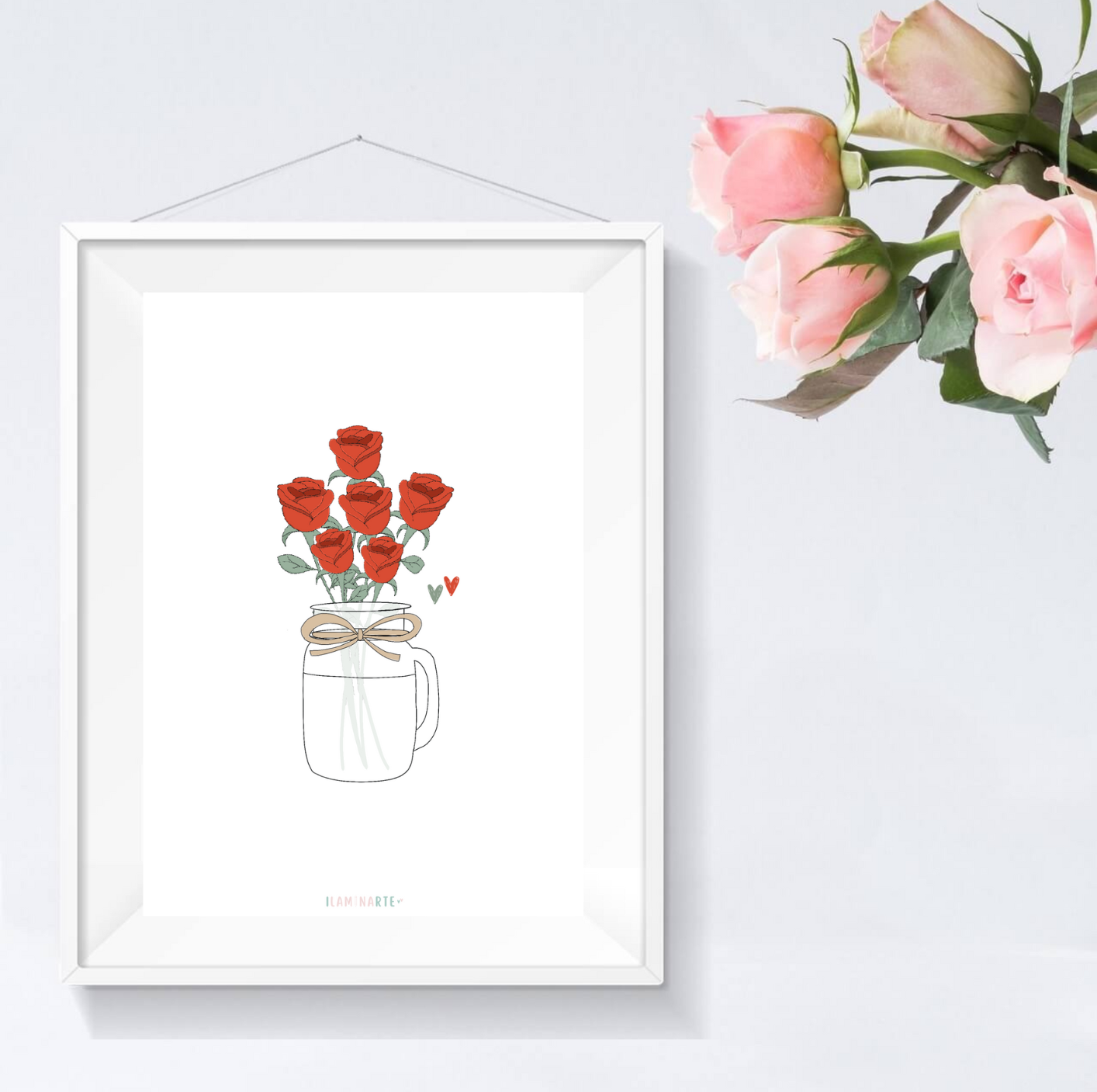 Lámina decorativa rosas rojas