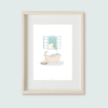 Lámina ilustrada - Baño con vistas al mar Lámina ilustrada - Baño con vistas al mar