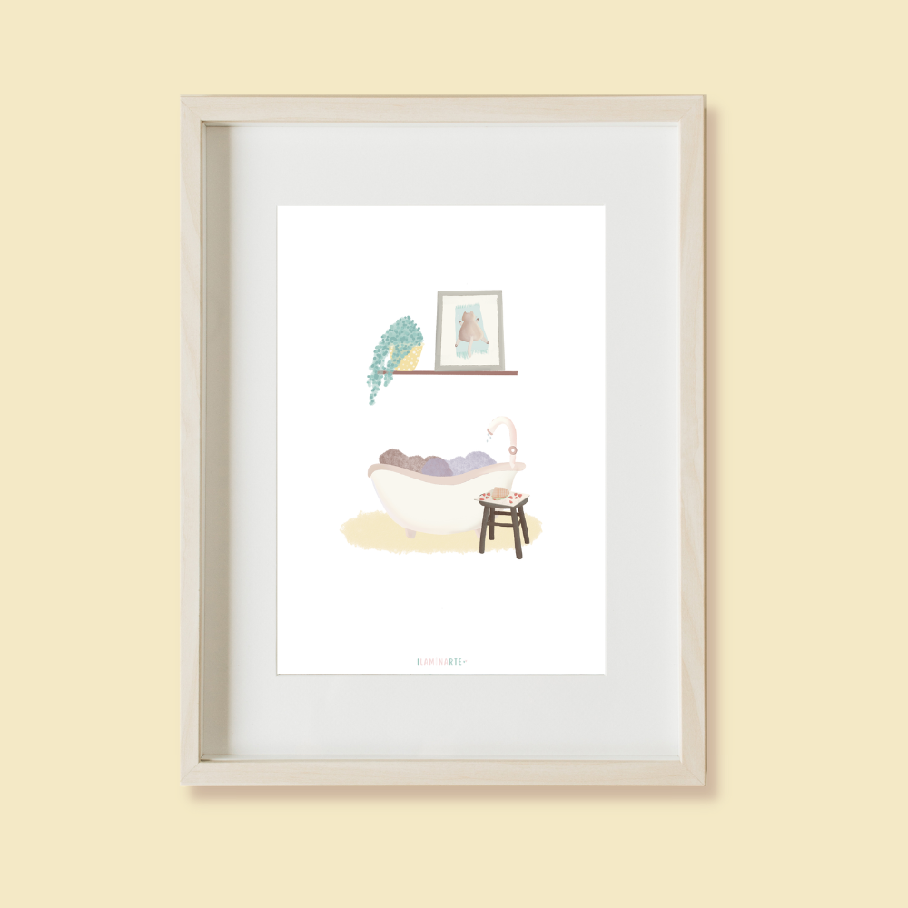 Lámina ilustrada - 'Baño de burbujas' Lámina ilustrada - 'Baño de burbujas'