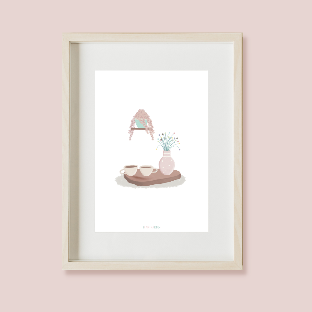 Lámina ilustrada - Café compartido