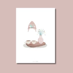 Lámina ilustrada - Café compartido