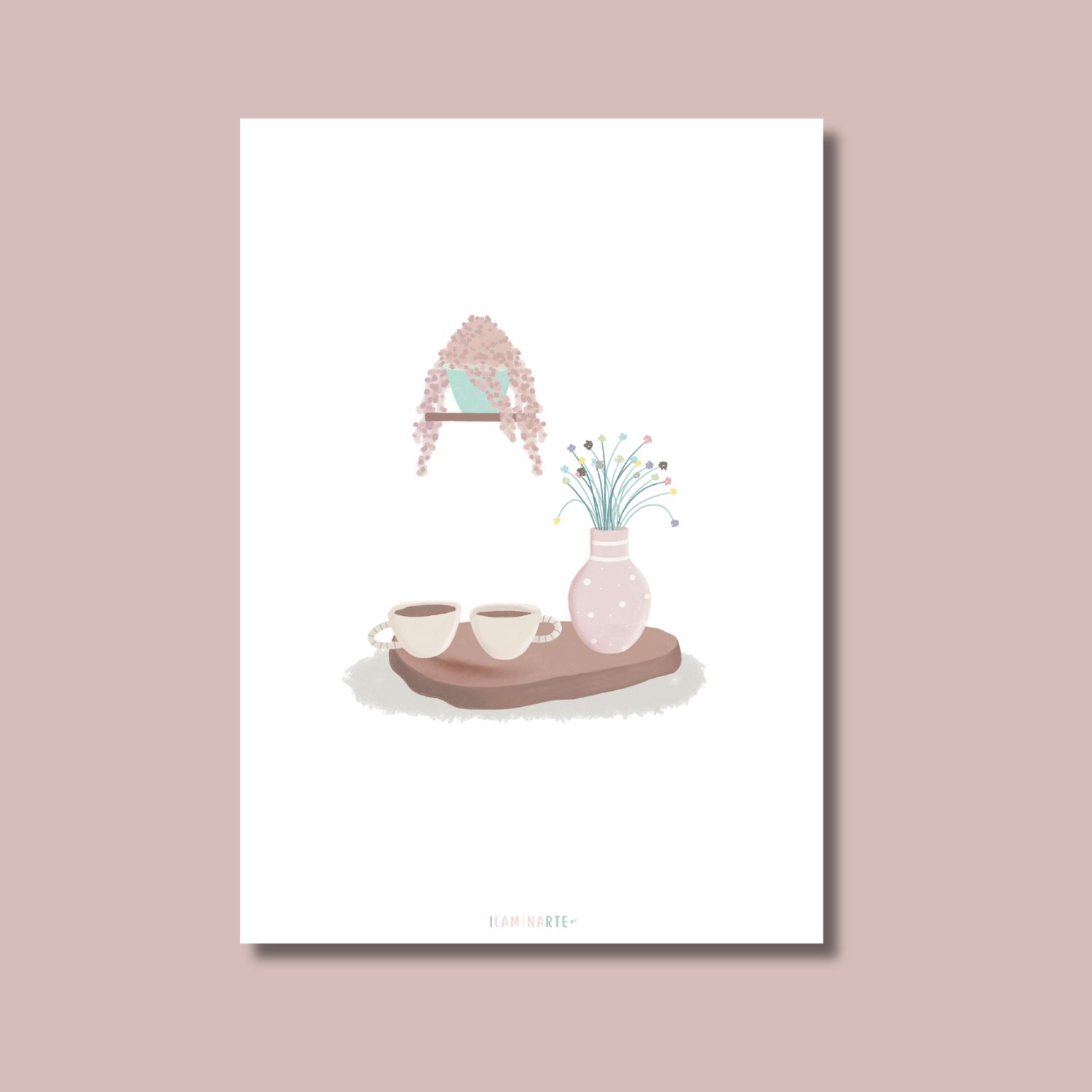 Lámina ilustrada - Café compartido