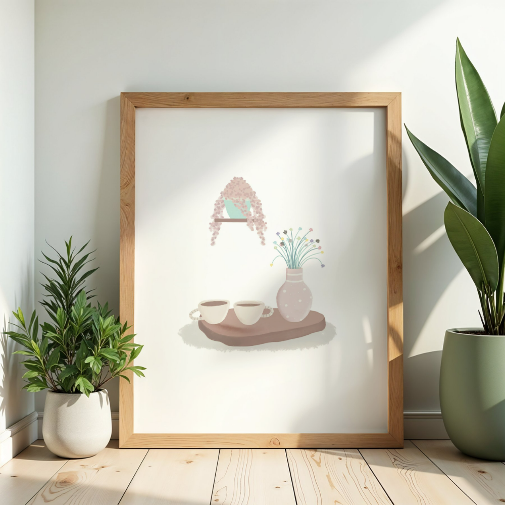 Lámina ilustrada - Café compartido