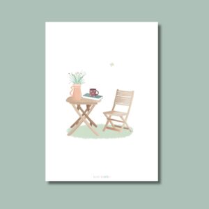 Lámina ilustrada - Tarde en el jardín