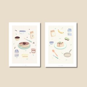 Pack de láminas ilustradas - Desayuno dulce