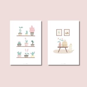 Pack de láminas ilustradas - Hogar natural